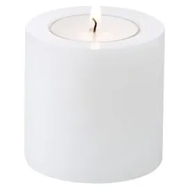 Edzard 4er Set Dauerkerze Cornelius (Höhe 6 cm, Durchmesser 6 cm), weiß, hitzebeständig 90 Grad - Teelichthalter, Teelichtkerze