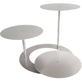 Manschin-Laserdesign Tortenständer Aluminium Rund Tortenetagere Treppe Etagere Hochzeit 3 Etagen (Aluminiumplatten, 3X Ø 30cm)