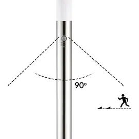 monzana Außenleuchte Edelstahl 100,0 cm inkl. Bewegungsmelder Silber