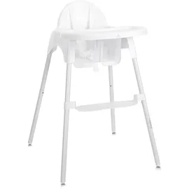 Lorelli Kinderhochstuhl Pesto Fußstütze verstellbar, 5-Punkt-Sicherheitsgurt weiß