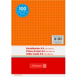 BRUNNEN 102260240 Karteikarten A6 kariert orange