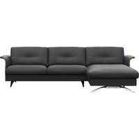 FLEXLUX Ecksofa Glow, super bequem durch hochwertigem Sitzaufbau mit Federkern, L-Form, Modernes skandinavisches Design schwarz