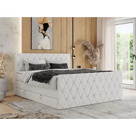 MKS Meble Boxspringbett mit Bettkasten, - Weiß - Maße cm B: 161 H: 110