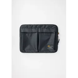 Tragetasche ALPHA INDUSTRIES "Alpha Industries Accessoires - Bags Label Notebook Bag", Gr. M, schwarz, Obermaterial: 100% Nylon, Lining/Füllung: 100% Polyester, Taschen