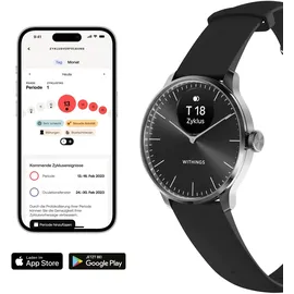 Withings ScanWatch Light 37 mm schwarz, Sport Fluorelastomer-Armband schwarz