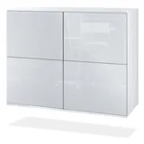 Vladon Rova V3 92,5 x 73,5 x 35 cm Weiß matt / Weiß Hochglanz