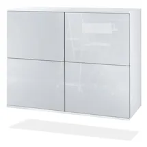 Vladon Rova V3 92,5 x 73,5 x 35 cm Weiß matt / Weiß Hochglanz