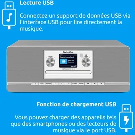 TechniSat DIGITRADIO 372 CD IR DAB+, FM Radio Internet (Anthrazit, Silber