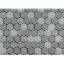 A.S. Création 3D-Tapete Wabenmuster Grau Betonstruktur 2,55 m x 0,02 m 1 St grau 34193