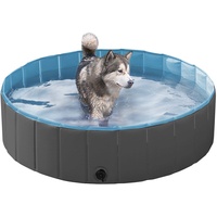 Yaheetech Hundepool Schwimmbad Hundeplanschbecken 100 cm/120 cm/140 cm/160 cm Hundebad Doggy Pool Haustierpool Katzenpool Wasserbad PVC-rutschfest mit Ablassventil