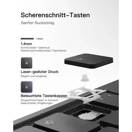 Inateck Magic Keyboard für iPad 10 (10,9 Zoll) und 11 (11 Generation) Schwarz