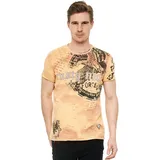 RUSTY NEAL T-Shirt RUSTY NEAL, Herren, Gr. 3XL, braun (camelfarben), 100% Baumwolle, bedruckt, normal, Rundhals, Shirts T-Shirt, mit eindrucksvollem Print