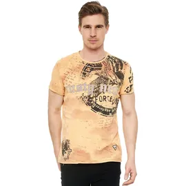 RUSTY NEAL T-Shirt RUSTY NEAL, Herren, Gr. 3XL, braun (camelfarben), 100% Baumwolle, bedruckt, normal, Rundhals, Shirts T-Shirt, mit eindrucksvollem Print