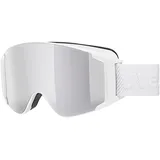 Uvex g.gl 3000 TO white matt WHITE MATT - Skibrille für Damen und Herren - vergrößertes, beschlagfreies Sichtfeld - mit Wechselscheibe - matt/silver-clear - one size