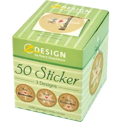 Z-Design Sticker auf Rolle Motiv Frohe Weihnachten rund 38mm 3 Motive 50 Stück