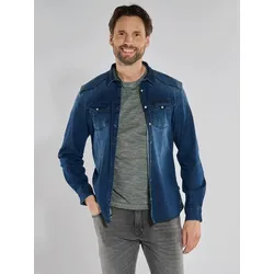 engbers Herren Langarm-Hemd slim fit blau uni Kent-Kragen - XXL