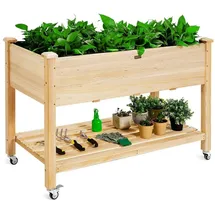 komfotteu Hochbeet Gartenbeet 120 x 59 x 84 cm Beige