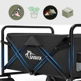 SAMAX Bollerwagen Faltbar Offroad Camping Edition schwarz/grau