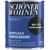 SCHÖNER WOHNEN FARBE Buntlack, anthrazitgrau , hochglänzend