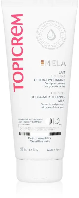 Topicrem MELA Unifying Ultra-Moisturizing Milk SPF15 feutigkeitsspendende Milch gegen Pigmentflecken SPF 15 200 ml