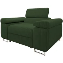 Mirjan24 Sessel Torezio Cord 134 x 90 x 102 cm Grün mit einstellbaren Kopfstützen