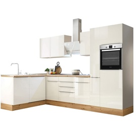 Respekta Küche Küchenzeile Winkelküche Marleen Premium 310 cm Weiß Artisan Eiche Respekta