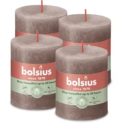 Rustik Stumpenkerzen 80/68 mm - Rustikales Taupe (4 Stück)