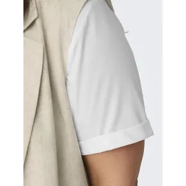 ONLY CARMAKOMA Kurzarmshirt CARMOSTER S/S FOLD UP TOP JRS NOOS Materialmix, regular fit weiß L (50/52)