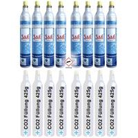 Bluecraft CAGO CO2-Zylinder für 60l Sprudel-Wasser - Nachfüll-Flasche kompatibel mit Soda-Stream & Anderen Wasser-Sprudlern - Kohlendioxid-Flasche - Kartusche