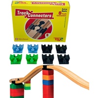 TOY2 Track Connector - 8 Basis Connectors (21048) - Holzeisenbahn-Duplo Adapter