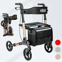lösch reha Rollator TABAS Mobility faltbar und leicht mit Sitz Champagner