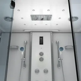 SeniorBad Kombination Badewanne Dusche K80-WS-EH-A-EC-SC-EA Duschtempel 100x180 cm Schlauchreinigung + Scheibenversiegelung - Weiß