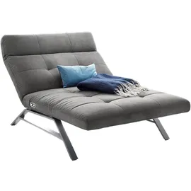 KAWOLA Relaxliege AMERIVA Polyester 120 x 110 x 158 cm Grau mit Kissen und Kopfteil
