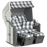 Sunny Smart Sunny Smart® Strandkorb Rustikal 255 Plus hellgrau, weiß, dunkelgrau, weiß Kunststoff, Holz, 9-teilig
