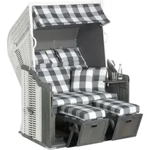 Sunny Smart Sunny Smart® Strandkorb Rustikal 255 Plus hellgrau, weiß, dunkelgrau, weiß Kunststoff, Holz, 9-teilig