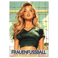 Calvendo Frauenfußball - Old School Poster Style (Wandkalender 2026