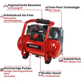 Einhell TE-AC 36/6/8 Li OF Set-Solo