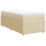 vidaXL Boxspringbett mit Matratze Creme 80x200 cm Stoff