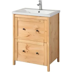 Waschtisch WELLTIME "Sylt", beige (natur), B:60cm H:84cm T:44,5cm, Massivholz, Waschtische, Landhaus, Breite 60 cm, aus Massivholz