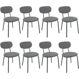 LEWE Esszimmerstühle 8er Set, Stapelbar Polsterstühle, Moderne Küchenstühle mit Unabhängige Rückenlehne, Kleine Runde Metallseitenstühle für Esszimmer, Küche, Restaurant, Schlafzimmer