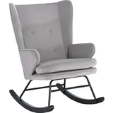 Kayoom Schaukelstuhl "Melorie 125, Metallgestell mit Kufen aus Holz", grau B/H/T: ca. 86x95x65 cm - grau