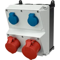 Wandverteiler AMAXX Stromverteiler 32/16A 400V 2x230V Schuko IP44 ohne Sicherungen Mennekes Steckdosen-Kombination