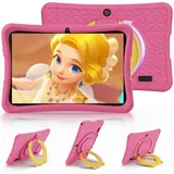 DigiLand 10,1-Zoll-Kinder-Tablet, Android 15-Tablets mit Schutzhülle, RAM 6GB + ROM 32GB, 1280 * 800 IPS-Bildschirm, 2MP+5MP Dual-Kamera, 6000mAh, OTA, Lerntablett mit Kindersicherung und iWawa,Rosa