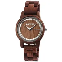 Raptor Damen Uhr Holzuhr Armbanduhr dunkelbraun Raptor RA20042-004 -
