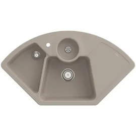 Villeroy & Boch Solo Eck 90 cm Keramikspüle almond Handbetätigung 1075 x 600 mm