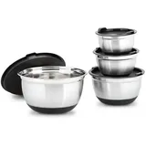 Relaxdays Schüssel-Set BOWLY silber 4-tlg.