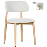 Livetastic Stuhl, Natur, Beige, Holz, Textil, Eiche, massiv, rund, 49x79x51 cm, Esszimmer, Stühle, Esszimmerstühle, Vierfußstühle