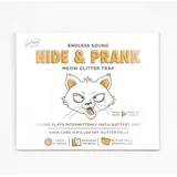 Hide & Seek Prank Meowy Glitzerfalle – 8 Stunden intermittierende Katze miaut mit Wandkleber und Überraschungs-Glitzerbeutel für Büro & Zuhause Spaß – garantiertes Lachen!