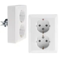ChiliTec Schuko-Steckdose 2-fach Weiß 2 St.