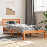 THOYTOUI Massivholzbett Wachsbraun 90x200 cm Kiefer, Tagesbett Betten Doppelbett Seniorenbett Geeignet für Schlafzimmer Wohnungen Studentenwohnheim Gästezimmer